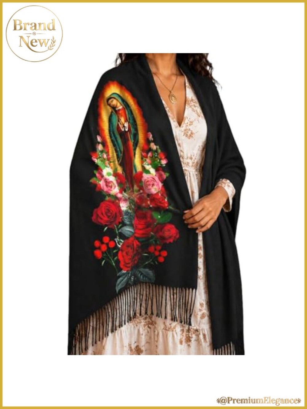 Virgin Mary Shawl Wrap Women Virgen de Guadalupe Scarf